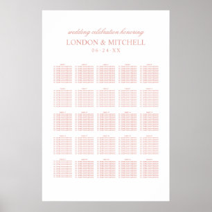 Poster Sièges de mariage élégants en or rose classique