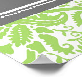Poster Sièges Graphique 12 Tableaux Gray Lime Damask (Coin)