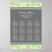 Poster Sièges Graphique 12 Tableaux Gray Lime Damask (Devant)