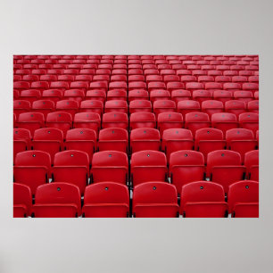Poster Sièges rouges au stade de football