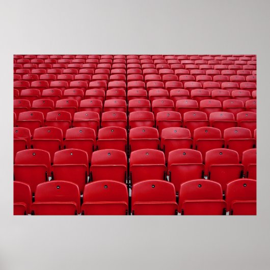 Poster Sièges rouges au stade de football (Devant)