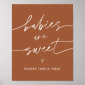 Poster SIENNA Baby Are Sweet Favor Sign - Terracotta (Devant)