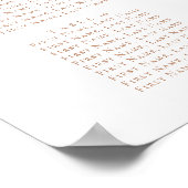 Poster Sienna Brown Script Mariage 12 Table Seating Chart (Coin)