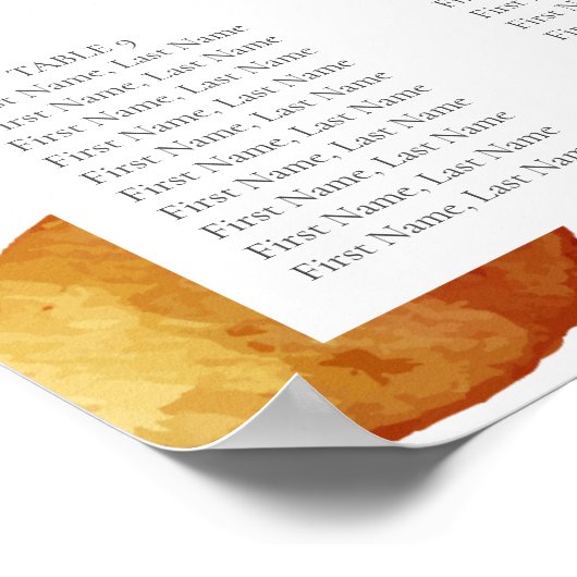 Poster Sienna Burn Eucalyptus Boho Floral Seating Chart (Coin)