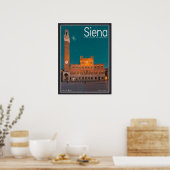 Poster Sienne - Nuit Palazzo Pubblico (Cuisine)