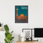 Poster Sienne - Nuit Palazzo Pubblico (Bureau à domicile)