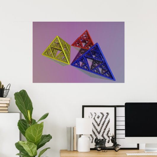 Poster Sierpinski Pyriamides (Bureau à domicile)
