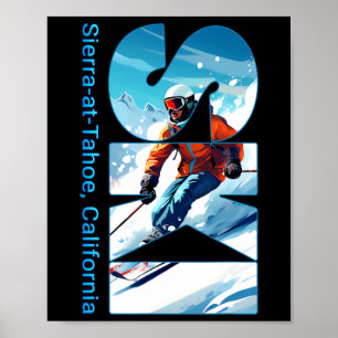Poster Sierra-at-tahoe Cool Ski Vacances Ski Extérieur S