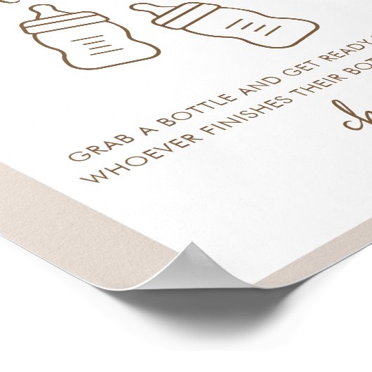 Poster SIERRA Bohemian Bottle Baby shower Jeu (Coin)