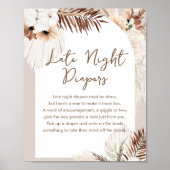 Poster SIERRA Boho Diapeurs de nuit tardifs Baby shower (Devant)