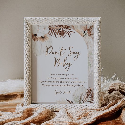Poster SIERRA Boho ne pas dire Baby Game