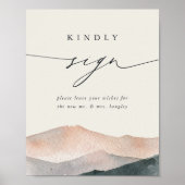 Poster Sierra Dusk | Mountain Wedding Guestbook Sign (Devant)