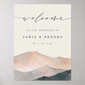 Poster Sierra Dusk | Mountain Wedding Welcome Sign (Devant)