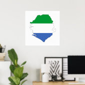 Poster sierra leone drapeau du pays symbole de la forme (Bureau à domicile)