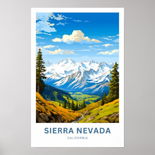 Poster Sierra Nevada California Travel Print (Devant)