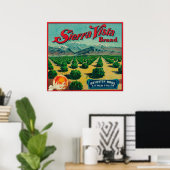 Poster Sierra Vista Marque Étiquette Citrus Crate (Bureau à domicile)