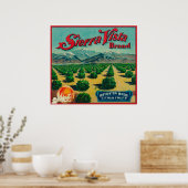 Poster Sierra Vista Marque Étiquette Citrus Crate (Cuisine)