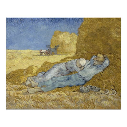 Poster Siesta après Millet par Vincent Van Gogh (Devant)