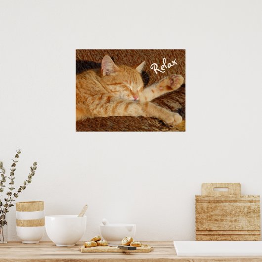 Poster Siesta - Chat relaxant (Cuisine)