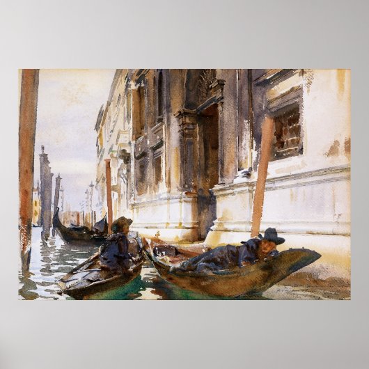 Poster Siesta des Gondoliers par John Singer Sargent (Devant)