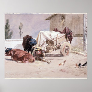 Poster Sièste de La : Scène dans les Pyrénées orientaux,