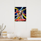 Poster Sifflets pour fête de chien heureux (Cuisine)