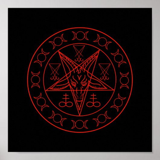 Poster Sigil de Baphomet triple lune et sigile de lucifer (Devant)