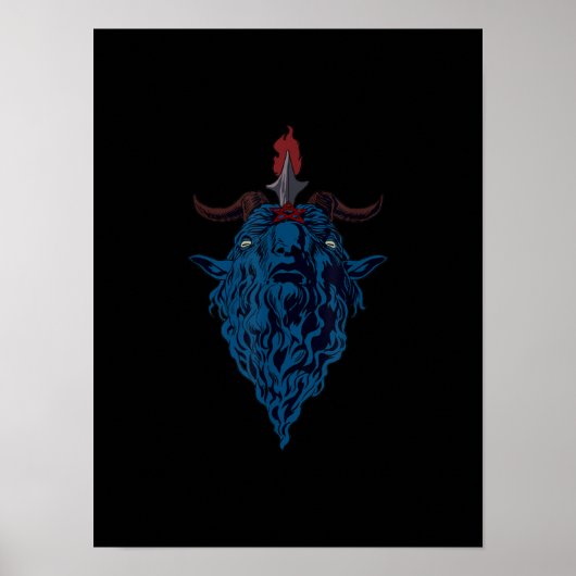 Poster Sigil Of Baphomet Goat Of Mendes Satan Dark Goth (Devant)