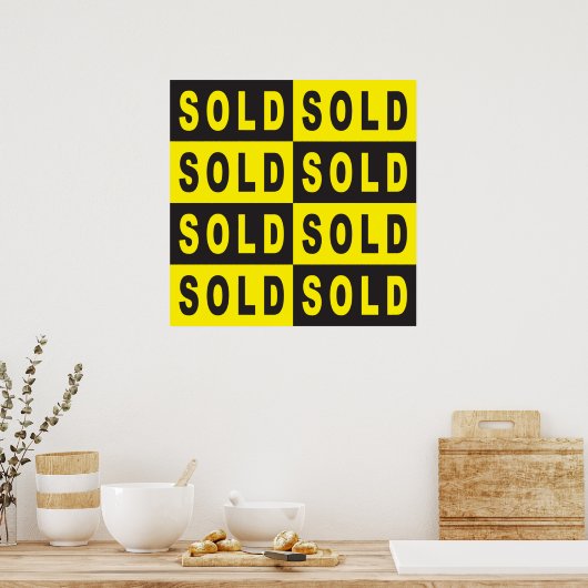 Poster Sign yellblack (Cuisine)