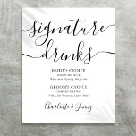 Poster Signal À Boissons Signature Noir Et Blanc<br><div class="desc">Cette élégante enseigne de boissons minimalistes en noir et blanc est parfaite pour votre fête mariage. Conçu par Thisisnotme©</div>