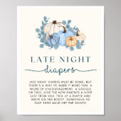Poster Signal Baby shower citrouille Late Night Diapés (Devant)