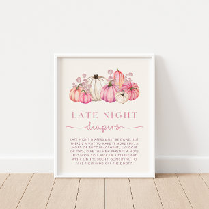 Poster Signal Baby shower citrouille Late Night Diapés