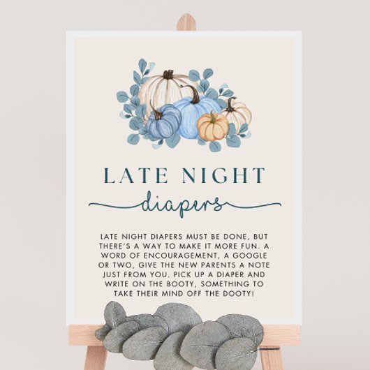 Poster Signal Baby shower citrouille Late Night Diapés