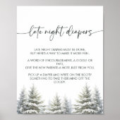 Poster Signal Baby shower d'hiver Late Night Diapés (Devant)