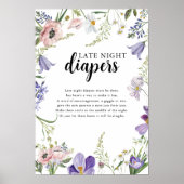 Poster Signal Baby shower fleur sauvage Late Night Diapés (Devant)