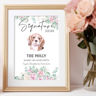 Poster Signal beagle de signature de chien