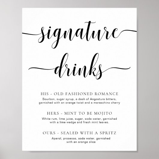 Poster Signal boisson Leyton Modern Minimal Signature (Devant)