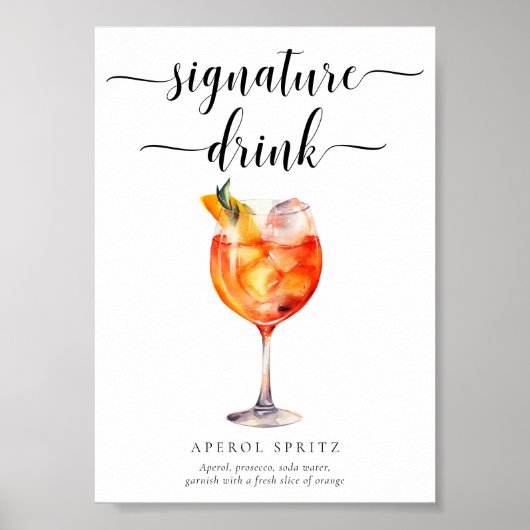 Poster Signal boisson Leyton Modern Minimal Signature (Devant)