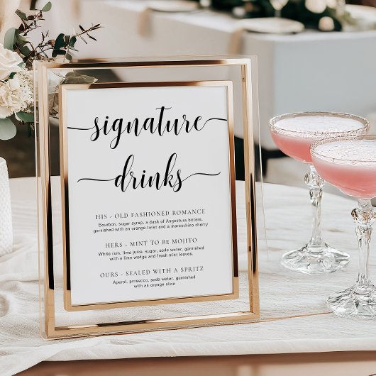 Poster Signal boisson Leyton Modern Minimal Signature