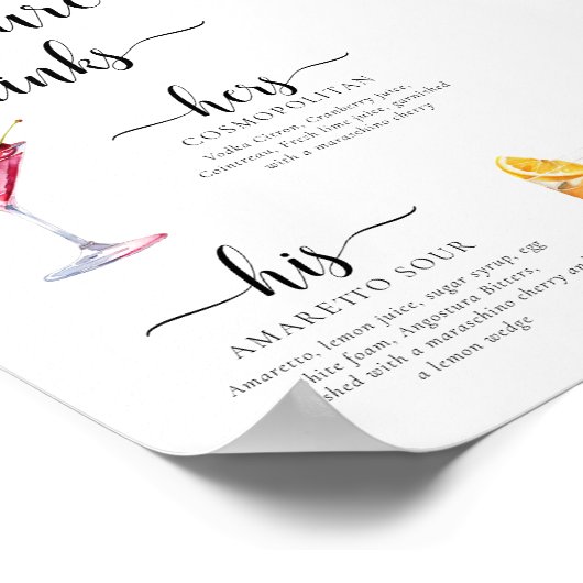 Poster Signal boisson Leyton Modern Minimal Signature (Coin)