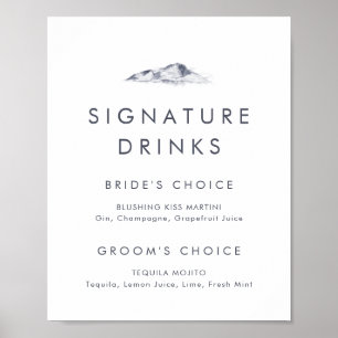 Poster Signal boisson signature simple Mountain