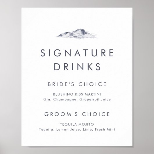 Poster Signal boisson signature simple Mountain (Devant)