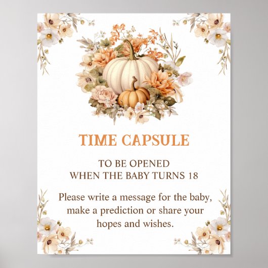 Poster Signal citrouille Automne Baby shower Temps Capsul (Devant)