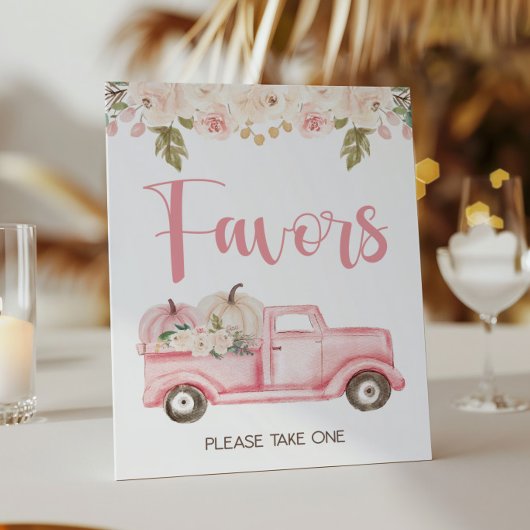 Poster Signal citrouille Baby shower de camion Faveurs
