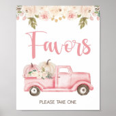 Poster Signal citrouille Baby shower de camion Faveurs (Devant)