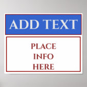 Poster Signal commercial vide, ajouter ou modifier du tex (Devant)