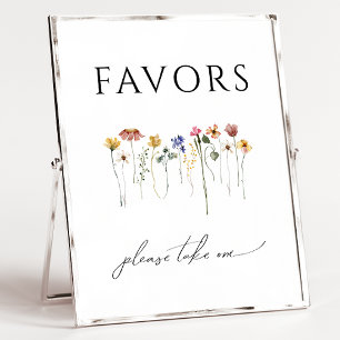 Poster Signal couleur Baby shower Fleur sauvage Faveurs