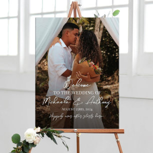 Poster Signal d'accueil mariage personnalisé avec photo
