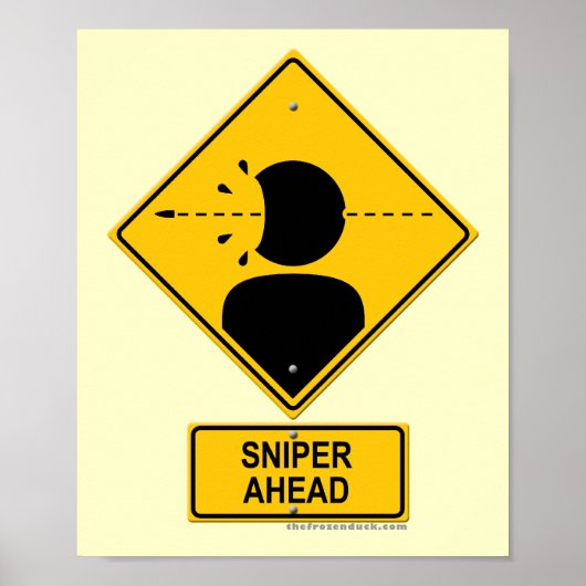 Poster Signal d'avertissement avant le sniper (tir à la t (Devant)