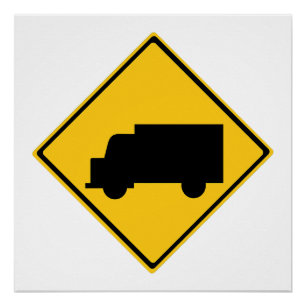 Poster Signal d'avertissement de camion routier